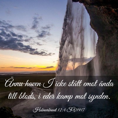 Picture 03 - Hebreerbrevet 12:4 SV1917 - Ännu haven I icke stått emot ända till blods, - Bible Verse Picture