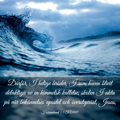 Picture 03 - Hebreerbrevet 3:1 SV1917 - Därför, I helige bröder, I som haven blivit - Bible Verse Picture