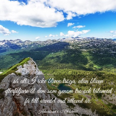 Picture 03 - Hebreerbrevet 6:12 SV1917 - så att I icke bliven tröga, utan bliven - Bible Verse Picture