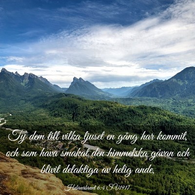 Picture 03 - Hebreerbrevet 6:4 SV1917 - Ty dem till vilka ljuset en gång har kommit, och - Bible Verse Picture