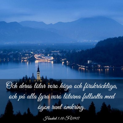Picture 03 - Hesekiel 1:18 SV1917 - Och deras lötar voro höga och förskräckliga, - Bible Verse Picture