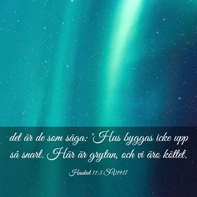 Picture 03 - Hesekiel 11:3 SV1917 - det är de som säga: 'Hus byggas icke upp så - Bible Verse Picture