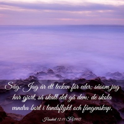 Picture 03 - Hesekiel 12:11 SV1917 - Säg: Jag är ett tecken för eder; såsom jag - Bible Verse Picture