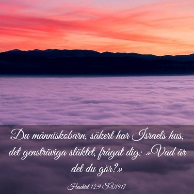 Picture 03 - Hesekiel 12:9 SV1917 - Du människobarn, säkert har Israels hus, det - Bible Verse Picture