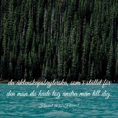 Picture 03 - Hesekiel 16:32 SV1917 - du äktenskapsbryterska, som i stället för den - Bible Verse Picture