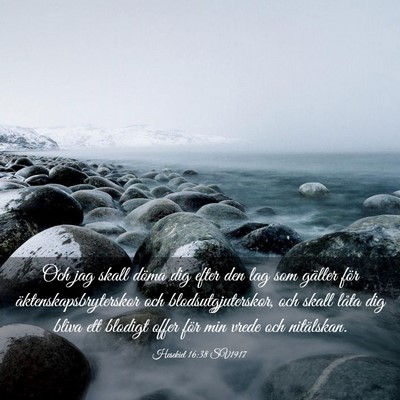 Picture 03 - Hesekiel 16:38 SV1917 - Och jag skall döma dig efter den lag som gäller - Bible Verse Picture