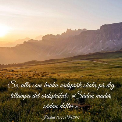Picture 03 - Hesekiel 16:44 SV1917 - Se, alla som bruka ordspråk skola på dig - Bible Verse Picture