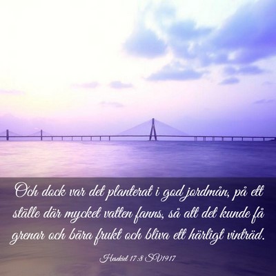 Picture 03 - Hesekiel 17:8 SV1917 - Och dock var det planterat i god jordmån, på - Bible Verse Picture