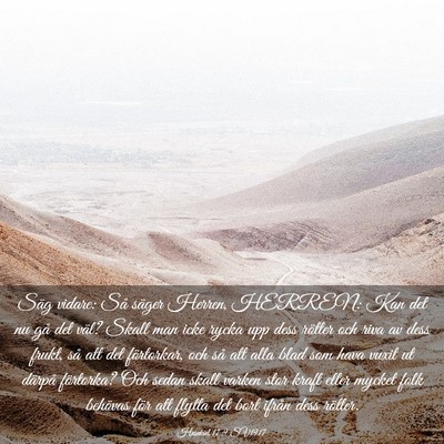 Picture 03 - Hesekiel 17:9 SV1917 - Säg vidare: Så säger Herren, HERREN: Kan det - Bible Verse Picture