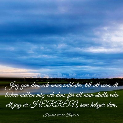 Picture 03 - Hesekiel 20:12 SV1917 - Jag gav dem ock mina sabbater, till att vara ett - Bible Verse Picture