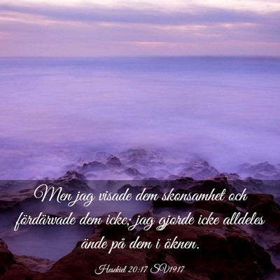 Picture 03 - Hesekiel 20:17 SV1917 - Men jag visade dem skonsamhet och fördärvade - Bible Verse Picture