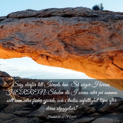 Picture 03 - Hesekiel 20:30 SV1917 - Säg därför till Israels hus: Så säger - Bible Verse Picture
