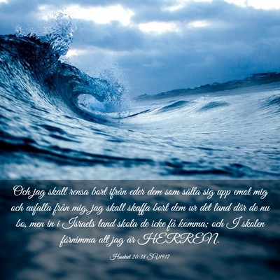 Picture 03 - Hesekiel 20:38 SV1917 - Och jag skall rensa bort ifrån eder dem som - Bible Verse Picture
