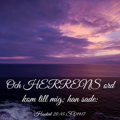 Picture 03 - Hesekiel 20:45 SV1917 - Och HERRENS ord kom till mig; han - Bible Verse Picture