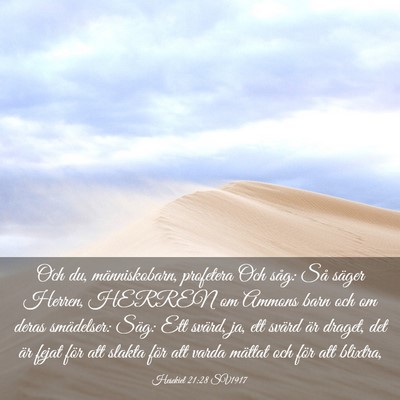 Picture 03 - Hesekiel 21:28 SV1917 - Och du, människobarn, profetera Och såg: Så - Bible Verse Picture