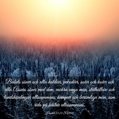 Picture 03 - Hesekiel 23:23 SV1917 - Babels söner och alla kaldéer, pekodéer, - Bible Verse Picture