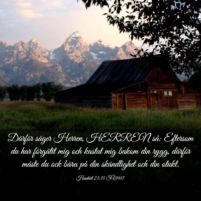 Picture 03 - Hesekiel 23:35 SV1917 - Därför säger Herren, HERREN så: Eftersom du - Bible Verse Picture