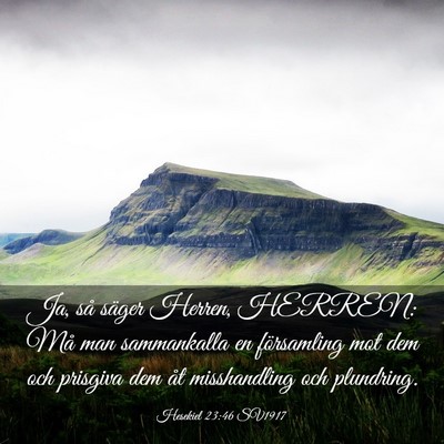 Picture 03 - Hesekiel 23:46 SV1917 - Ja, så säger Herren, HERREN: Må man - Bible Verse Picture
