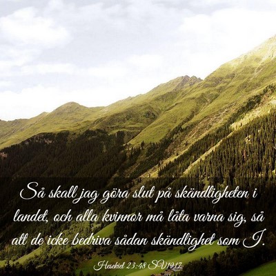 Picture 03 - Hesekiel 23:48 SV1917 - Så skall jag göra slut på skändligheten i - Bible Verse Picture