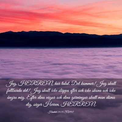 Picture 03 - Hesekiel 24:14 SV1917 - Jag, HERREN, har talat. Det kommer! Jag skall - Bible Verse Picture