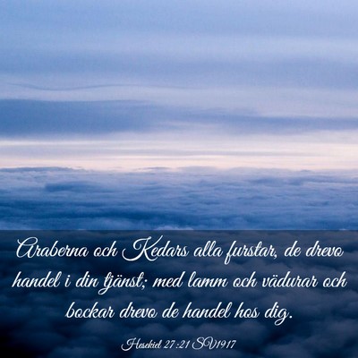 Picture 03 - Hesekiel 27:21 SV1917 - Araberna och Kedars alla furstar, de drevo handel - Bible Verse Picture