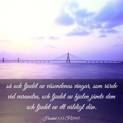 Picture 03 - Hesekiel 3:13 SV1917 - så ock ljudet av väsendenas vingar, som rörde - Bible Verse Picture