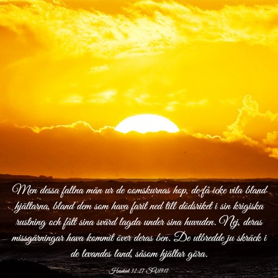Picture 03 - Hesekiel 32:27 SV1917 - Men dessa fallna män ur de oomskurnas hop, de - Bible Verse Picture