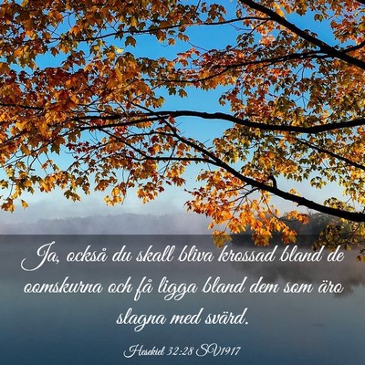 Picture 03 - Hesekiel 32:28 SV1917 - Ja, också du skall bliva krossad bland de - Bible Verse Picture