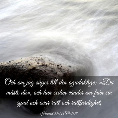 Picture 03 - Hesekiel 33:14 SV1917 - Och om jag säger till den ogudaktige: »Du - Bible Verse Picture