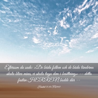 Picture 03 - Hesekiel 35:10 SV1917 - Eftersom du sade: »De båda folken och de båda - Bible Verse Picture