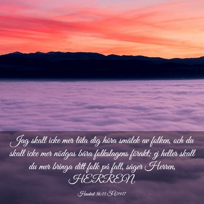 Picture 03 - Hesekiel 36:15 SV1917 - Jag skall icke mer låta dig höra smälek av - Bible Verse Picture