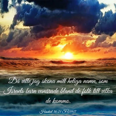 Picture 03 - Hesekiel 36:21 SV1917 - Då ville jag skona mitt heliga namn, som Israels - Bible Verse Picture