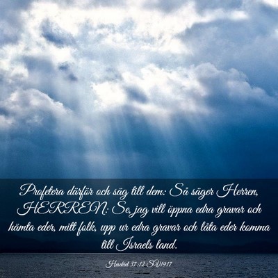 Picture 03 - Hesekiel 37:12 SV1917 - Profetera därför och säg till dem: Så säger - Bible Verse Picture