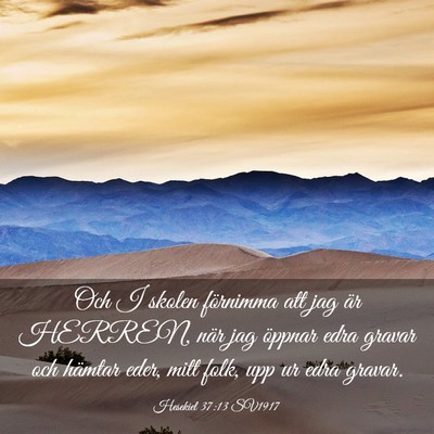 Picture 03 - Hesekiel 37:13 SV1917 - Och I skolen förnimma att jag är HERREN, när - Bible Verse Picture