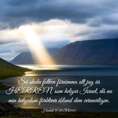 Picture 03 - Hesekiel 37:28 SV1917 - Så skola folken förnimma att jag är HERREN, - Bible Verse Picture
