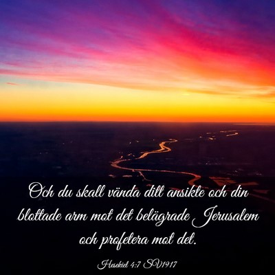 Picture 03 - Hesekiel 4:7 SV1917 - Och du skall vända ditt ansikte och din blottade - Bible Verse Picture