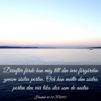 Picture 03 - Hesekiel 40:28 SV1917 - Därefter förde han mig till den inre - Bible Verse Picture