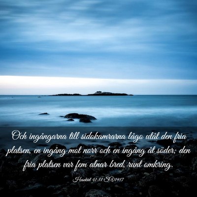 Picture 03 - Hesekiel 41:11 SV1917 - Och ingångarna till sidokamrarna lågo utåt den - Bible Verse Picture