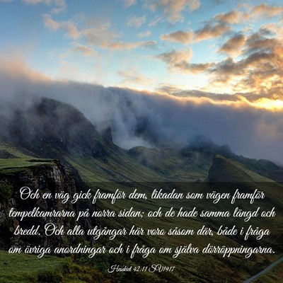 Picture 03 - Hesekiel 42:11 SV1917 - Och en väg gick framför dem, likadan som vägen - Bible Verse Picture