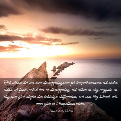 Picture 03 - Hesekiel 42:12 SV1917 - Och såsom det var med dörröppningarna på - Bible Verse Picture