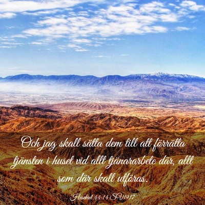 Picture 03 - Hesekiel 44:14 SV1917 - Och jag skall sätta dem till att förrätta - Bible Verse Picture