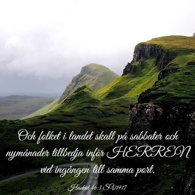 Picture 03 - Hesekiel 46:3 SV1917 - Och folket i landet skall på sabbater och - Bible Verse Picture
