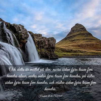 Picture 03 - Hesekiel 48:16 SV1917 - Och detta är måttet på den: norra sidan fyra - Bible Verse Picture