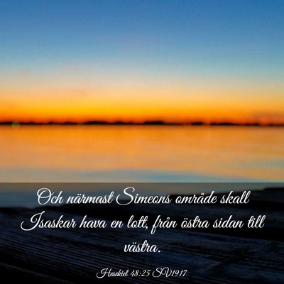 Picture 03 - Hesekiel 48:25 SV1917 - Och närmast Simeons område skall Isaskar hava - Bible Verse Picture