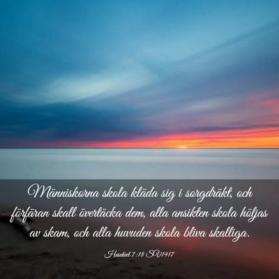 Picture 03 - Hesekiel 7:18 SV1917 - Människorna skola kläda sig i sorgdräkt, och - Bible Verse Picture
