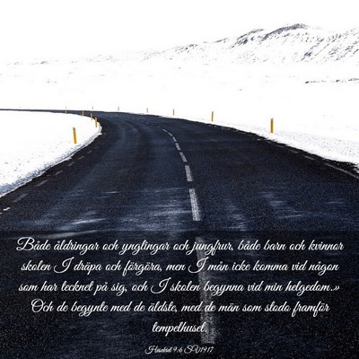 Picture 03 - Hesekiel 9:6 SV1917 - Både åldringar och ynglingar och jungfrur, - Bible Verse Picture