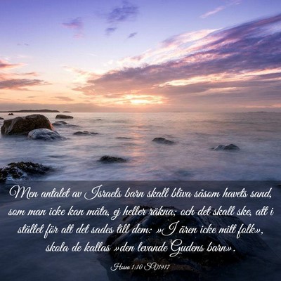 Picture 03 - Hosea 1:10 SV1917 - Men antalet av Israels barn skall bliva såsom - Bible Verse Picture