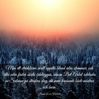 Picture 03 - Hosea 10:14 SV1917 - Men ett stridslarm skall uppstå bland edra - Bible Verse Picture