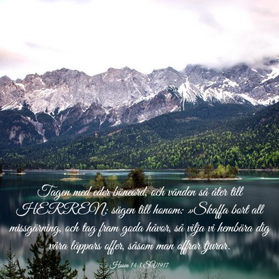 Picture 03 - Hosea 14:3 SV1917 - Tagen med eder böneord, och vänden så åter - Bible Verse Picture