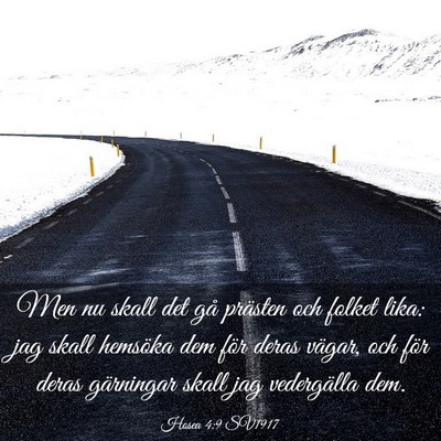 Picture 03 - Hosea 4:9 SV1917 - Men nu skall det gå prästen och folket lika: - Bible Verse Picture